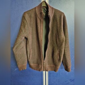 TRUE ROCK Men's Brown Zip-Up Sweater